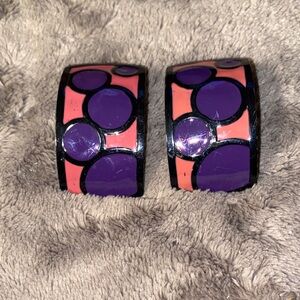 Vintage Stylish Purple and Pink Earrings